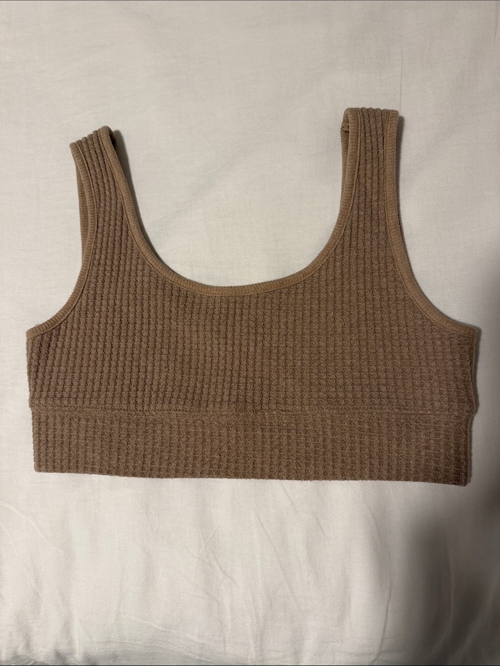 Z Supply Ribbed Scoop-Neck Crop Tank in Taupe